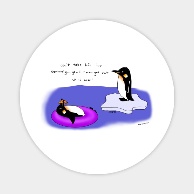 Penguins With Quote Magnet by Natalie Gilbert